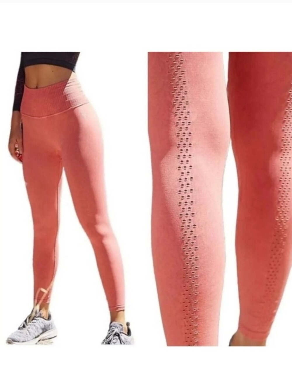FREE PEOPLE MOVEMENT GOOD KARMA 7/8 LEGGINGS POMELO M/L NWT